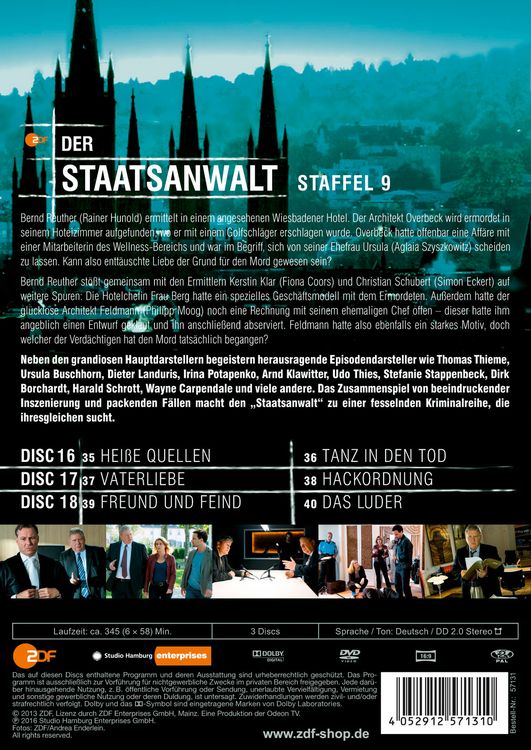 Produktbild: Der Staatsanwalt - Staffel 9 [3 DVDs]