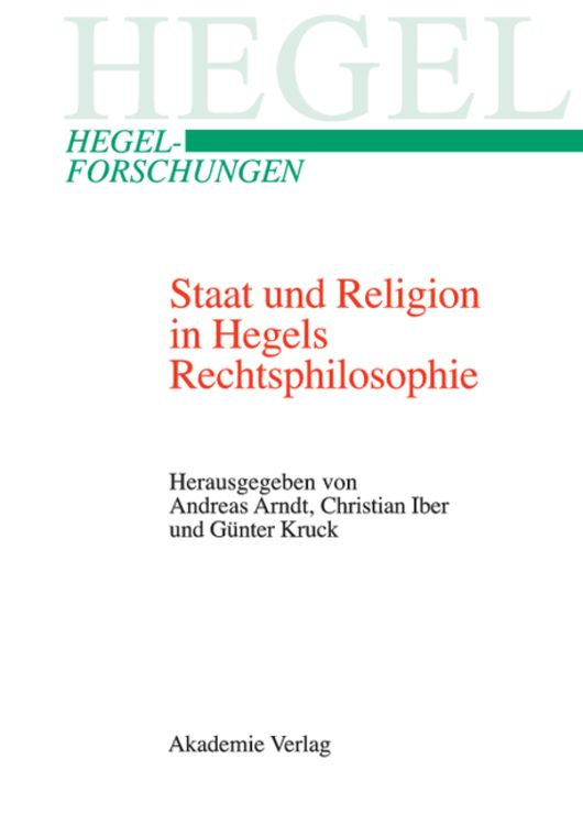 Produktbild: Staat und Religion in Hegels Rechtsphilosophie