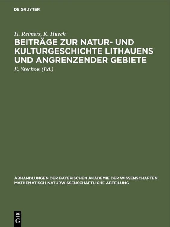 Produktbild: Beitr&auml;ge zur Natur- und Kulturgeschichte Lithauens und angrenzender Gebiete