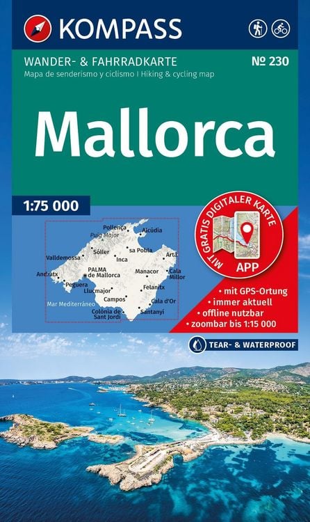 Produktbild: KOMPASS Wanderkarte 230 Mallorca 1:75.000