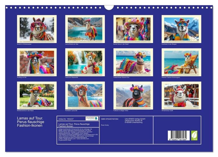 Produktbild: Lamas auf Tour. Perus flauschige Fashion-Ikonen (Wandkalender 2026 DIN A3 quer), CALVENDO Monatskalender