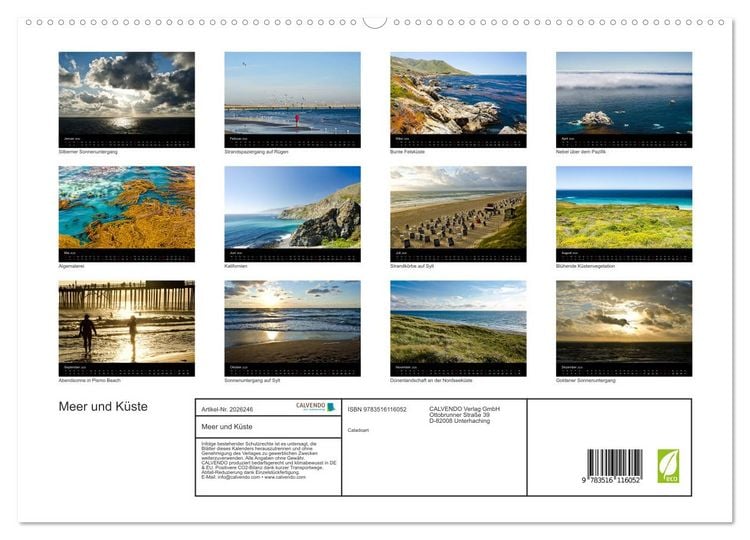 Produktbild: Meer und K&uuml;ste (hochwertiger Premium Wandkalender 2026 DIN A2 quer), Kunstdruck in Hochglanz