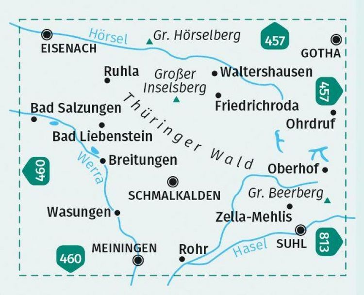 Produktbild: KOMPASS Wanderkarte 812 Westlicher Naturpark Th&uuml;ringer Wald 1:50.000