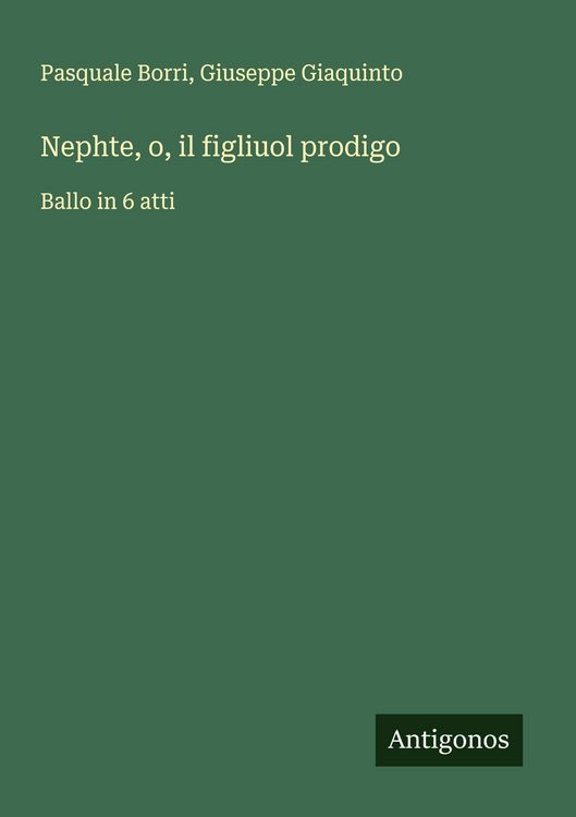 Produktbild: Nephte, o, il figliuol prodigo
