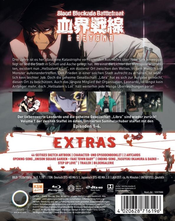 Produktbild: Blood Blockade Battlefront - Staffel 2 - Limited Ed. - Vol.1 (Ep. 1-4)