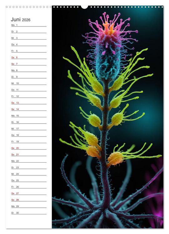 Produktbild: Leuchtende Mikroflora (Wandkalender 2026 DIN A2 hoch), CALVENDO Monatskalender