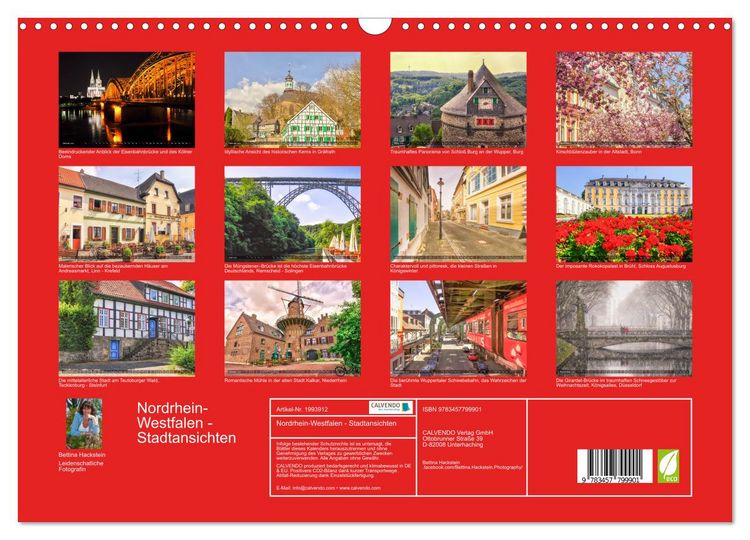 Produktbild: Nordrhein-Westfalen - Stadtansichten (Wandkalender 2026 DIN A3 quer), CALVENDO Monatskalender