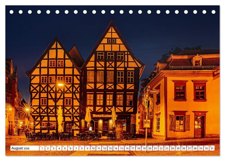 Produktbild: Rund um die Kr&auml;merbr&uuml;cke - Ein St&uuml;ck Mittelalter in Erfurt (Tischkalender 2026 DIN A5 quer), CALVENDO Monatskalender