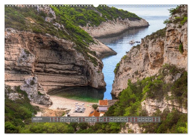 Produktbild: Vis Kroatien - Romantische Insel der Adria (hochwertiger Premium Wandkalender 2026 DIN A2 quer), Kunstdruck in Hochglanz