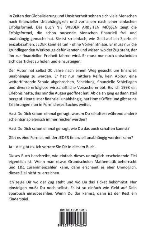 Produktbild: Nie wieder Arbeiten m&uuml;ssen