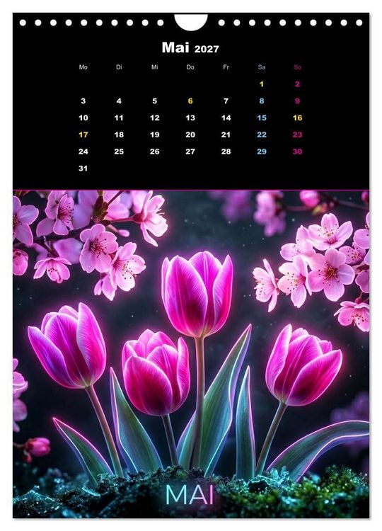 Produktbild: Neon Botanicals - Flora im Lichtrausch (Wandkalender 2027 DIN A4 hoch), CALVENDO Monatskalender