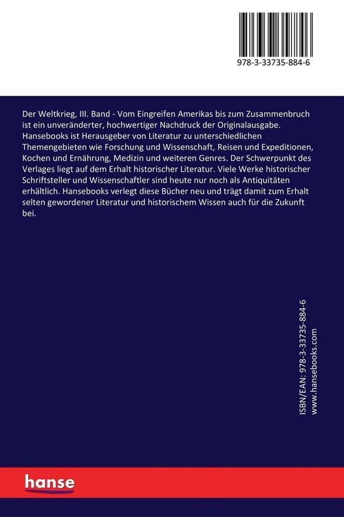 Produktbild: Der Weltkrieg, III. Band
