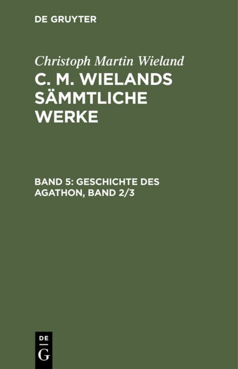 Produktbild: Geschichte des Agathon, Band 2/3