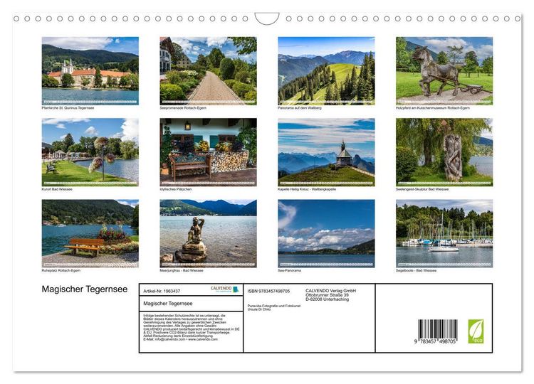 Produktbild: Magischer Tegernsee (Wandkalender 2026 DIN A3 quer), CALVENDO Monatskalender