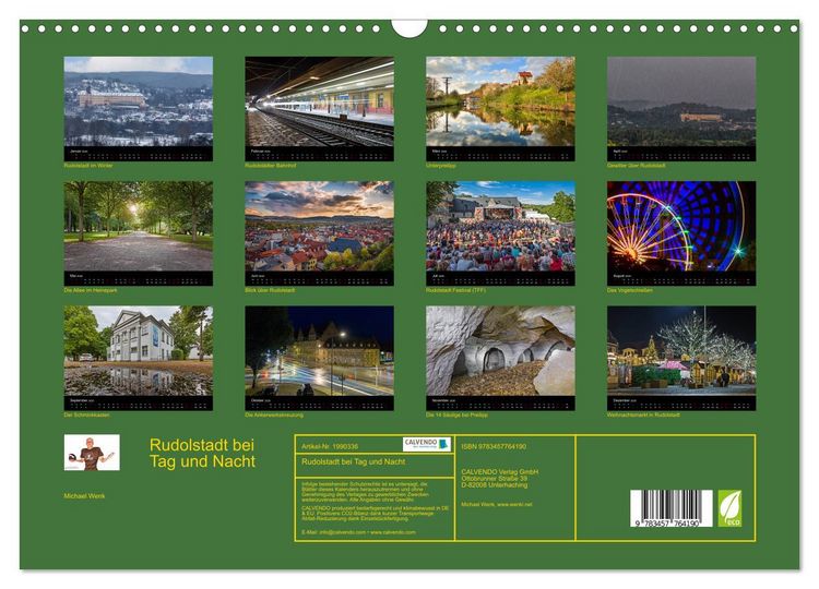 Produktbild: Rudolstadt bei Tag und Nacht (Wandkalender 2026 DIN A3 quer), CALVENDO Monatskalender