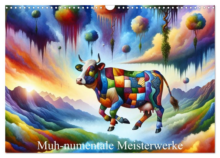 Produktbild: Muh-numentale Meisterwerke (Wandkalender 2026 DIN A3 quer), CALVENDO Monatskalender