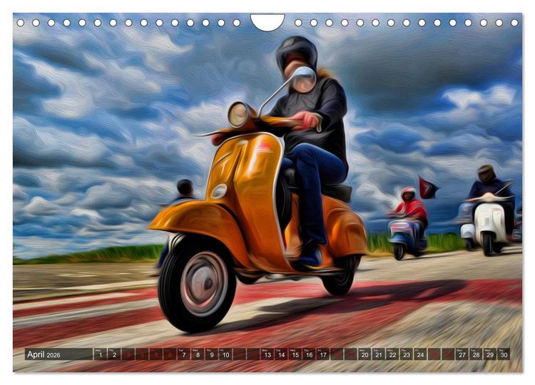 Produktbild: Low-angle shots of scooters (Wall Calendar 2026 DIN A4 landscape), CALVENDO 12 Month Wall Calendar