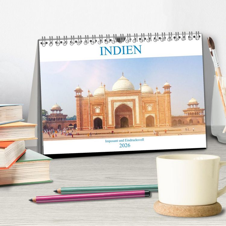 Produktbild: Indien - Imposant und Eindrucksvoll (Tischkalender 2026 DIN A5 quer), CALVENDO Monatskalender