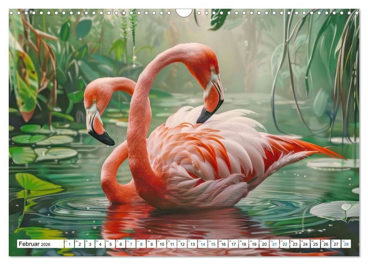 Produktbild: Ein Herz f&uuml;r Flamingos (Wandkalender 2026 DIN A3 quer), CALVENDO Monatskalender