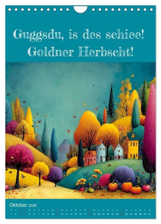 Produktbild: Erzgebirge mei Haamit - Mundart-Kalender mit s&auml;chsischem Humor (Wandkalender 2026 DIN A4 hoch), CALVENDO Monatskalender