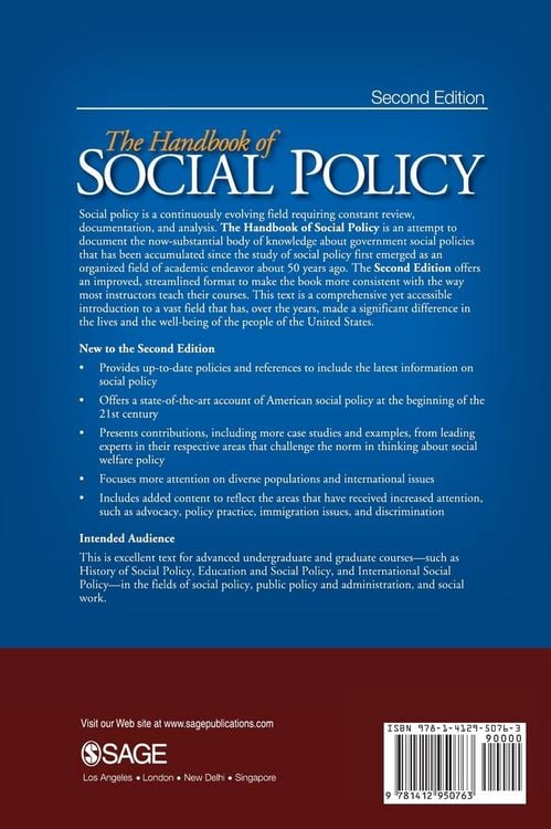 Produktbild: The Handbook of Social Policy