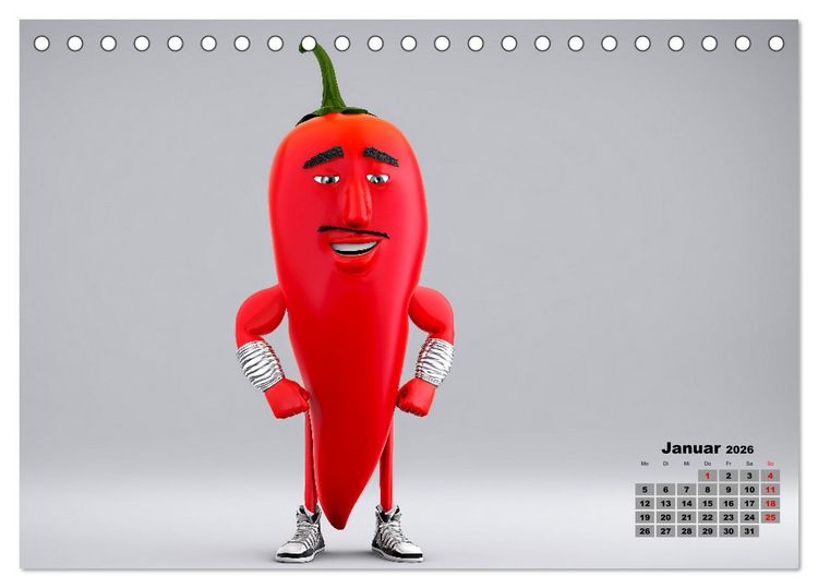 Produktbild: Vegane Power - Kalender f&uuml;r Veganer, Vegetarier und alle Pflanzenfans (Tischkalender 2026 DIN A5 quer), CALVENDO Monatskalender