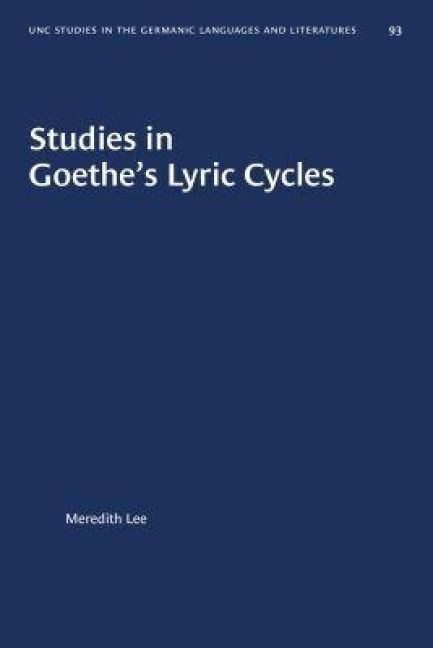 Produktbild: Studies in Goethe's Lyric Cycles