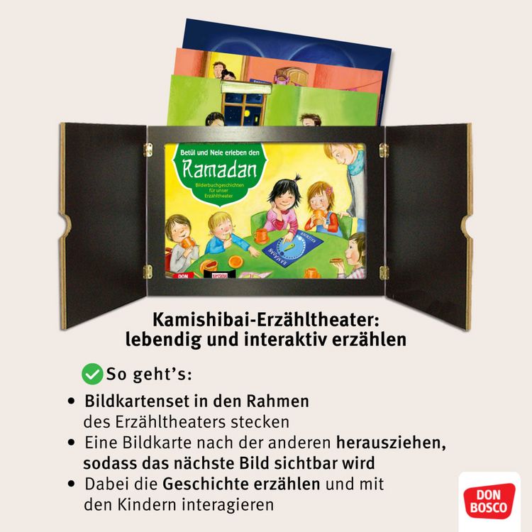 Produktbild: Bet&uuml;l und Nele erleben eine Beerdigung und fragen nach dem Tod. Kamishibai Bildkartenset