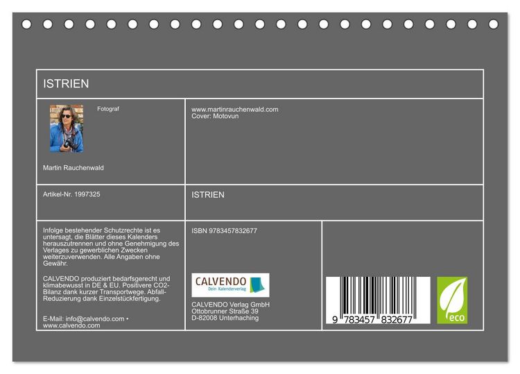 Produktbild: ISTRIEN (Tischkalender 2026 DIN A5 quer), CALVENDO Monatskalender