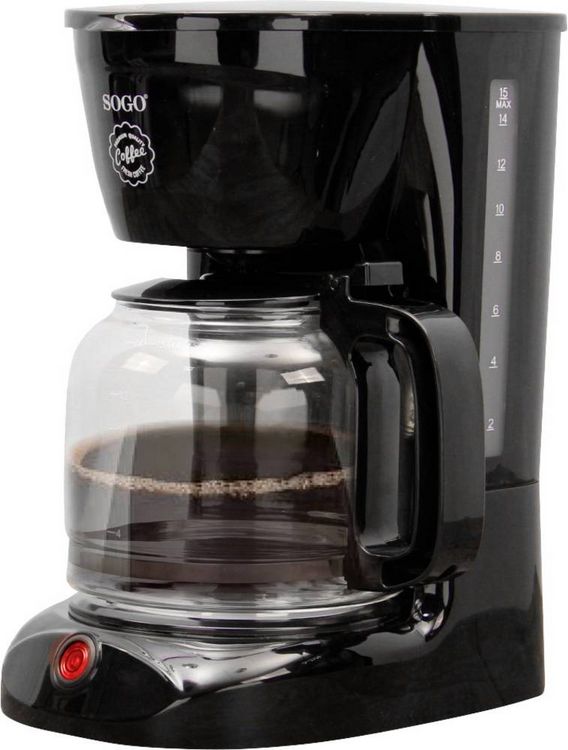 Produktbild: SOGO Human Technology Drip 15 Kaffeemaschine Schwarz Fassungsverm&ouml;gen Tassen=15 Glaskanne, Warmhaltefunktion