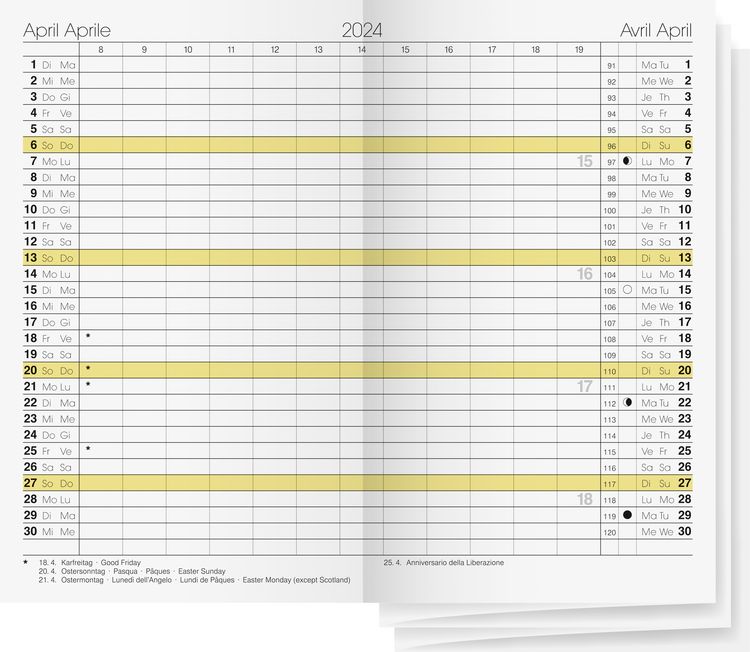 Produktbild: PlankalenderGILETErsatzkal 1M/2S