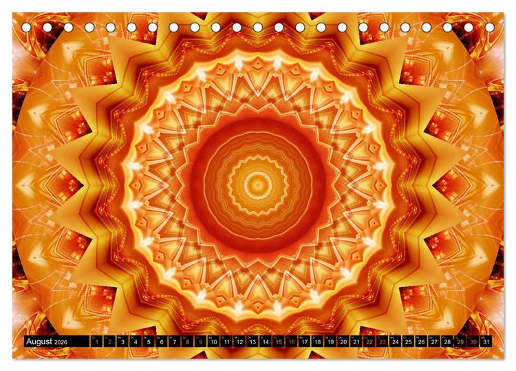 Produktbild: Energie - Mandalas in orange (Tischkalender 2026 DIN A5 quer), CALVENDO Monatskalender