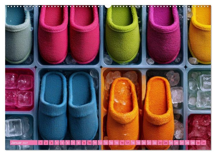Produktbild: Schuh-verr&uuml;ckt. Pantoffel, Pumps und Co. im Ausnahmezustand (hochwertiger Premium Wandkalender 2027 DIN A2 quer), Kunstdruck in Hochglanz