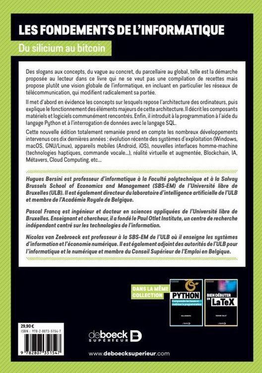 Produktbild: Fondements de informatique du s