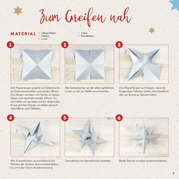 Produktbild: Origamisterne? Gerne! &ndash; Natural Christmas &ndash; Weihnachtliches Bastelset zum Sofort-Losfalten