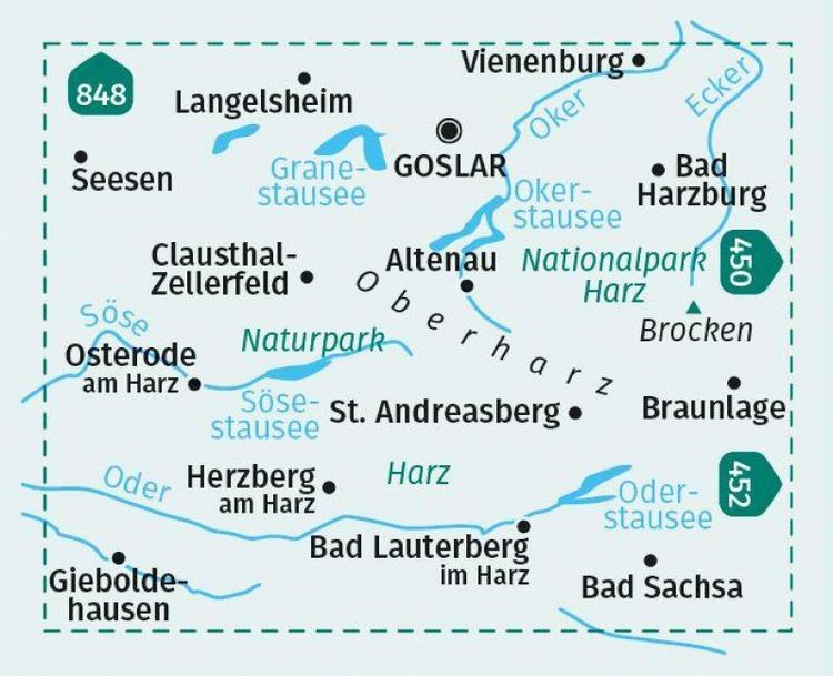Produktbild: KOMPASS Wanderkarte 451 Westlicher Harz 1:50.000