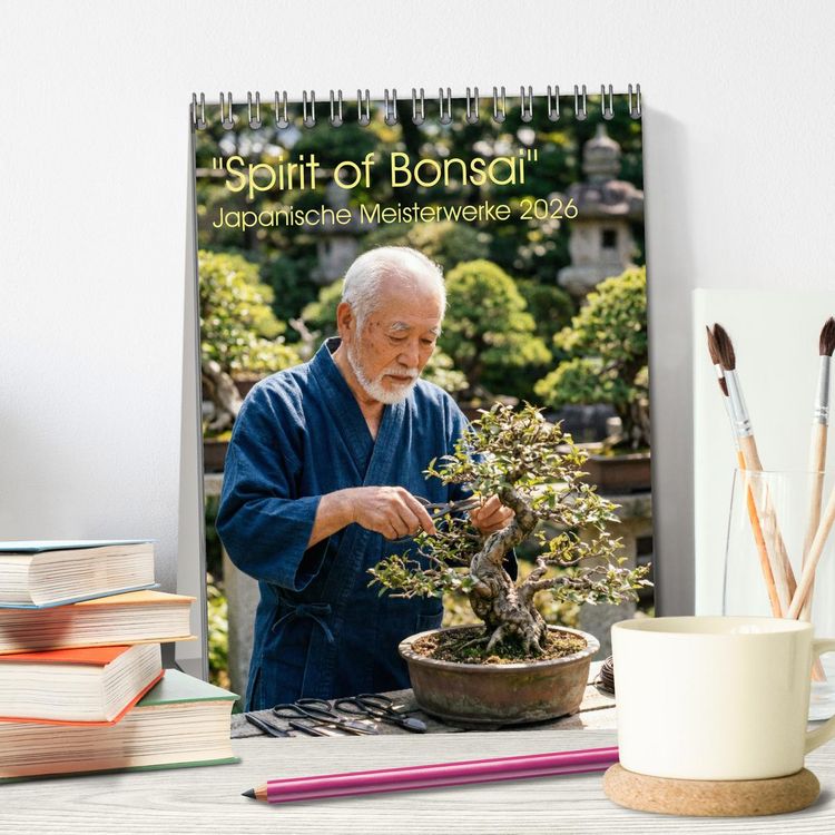 Produktbild: Spirit of Bonsai &ndash; Japanische Meisterwerke 2026 (Tischkalender 2026 DIN A5 hoch), CALVENDO Monatskalender