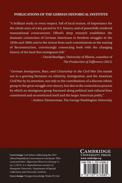 Produktbild: German Immigrants, Race, and Citizenship in the Civil War Era