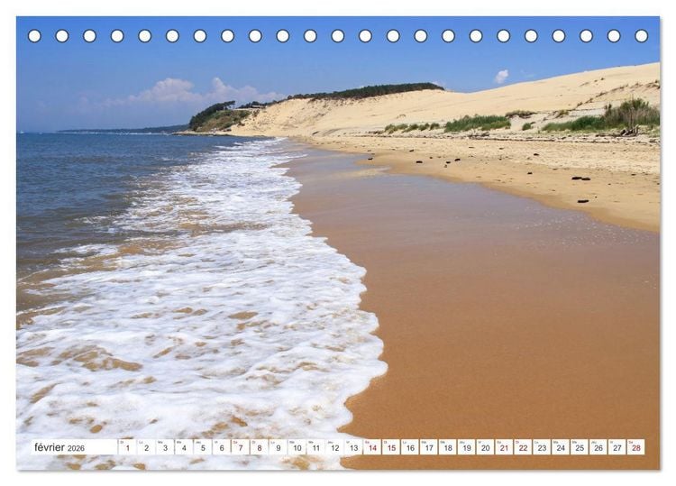 Produktbild: D&eacute;couvrir la r&eacute;gion Nouvelle-Aquitaine (Calendrier de bureau 2026 DIN A5 vertical), CALVENDO calendrier mensuel