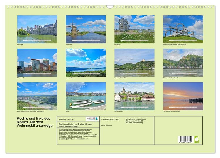 Produktbild: Rechts und links des Rheins. Mit dem Wohnmobil unterwegs. (Wandkalender 2026 DIN A2 quer), CALVENDO Monatskalender