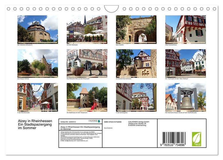 Produktbild: Alzey in Rheinhessen Ein Stadtspaziergang im Sommer (Wandkalender 2027 DIN A4 quer), CALVENDO Monatskalender