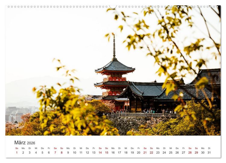 Produktbild: Japan - Zwischen Tempeln und Neonlicht (hochwertiger Premium Wandkalender 2026 DIN A2 quer), Kunstdruck in Hochglanz