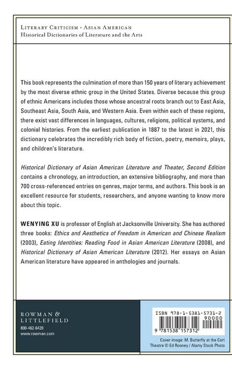 Produktbild: Historical Dictionary of Asian American Literature and Theater