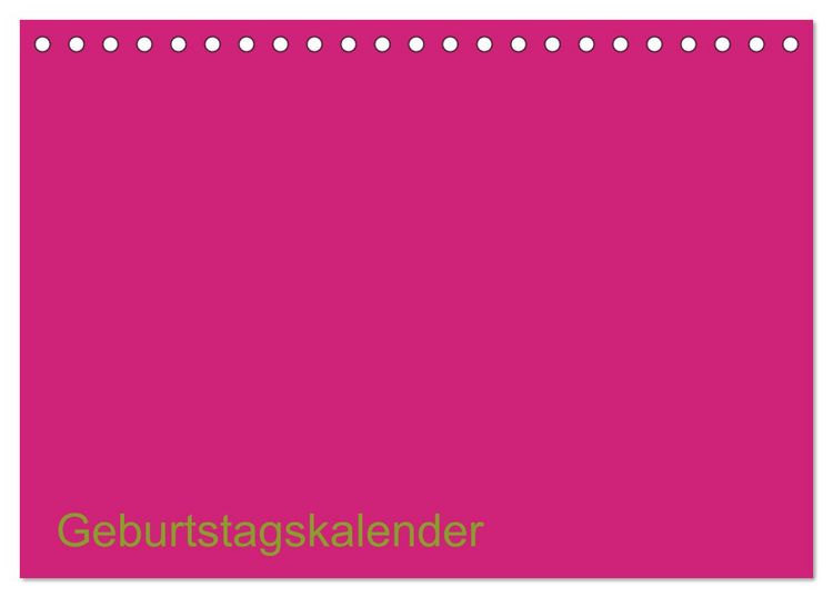 Produktbild: Bastel-Geburtstagskalender pink / Geburtstagskalender (Tischkalender 2026 DIN A5 quer), CALVENDO Monatskalender