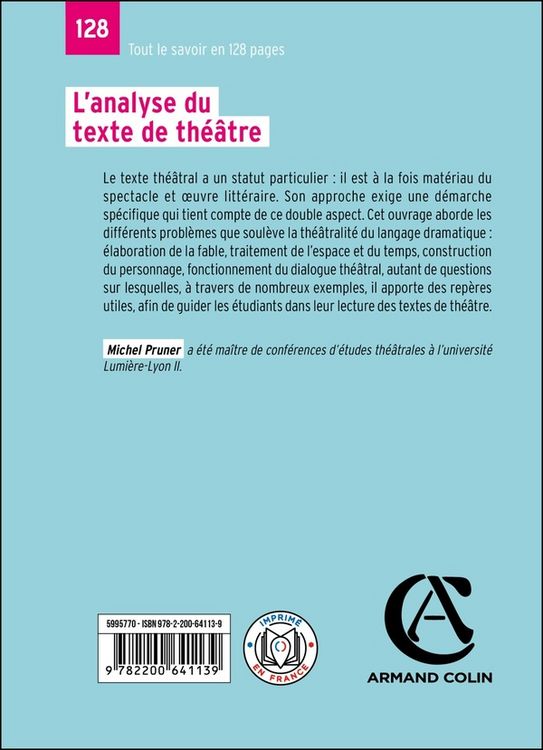 Produktbild: L'analyse du texte de th&eacute;&acirc;tre