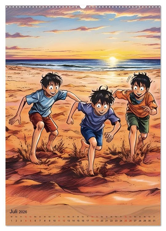 Produktbild: Heldenhafte Jungs - Ein Jahr voller Abenteuer und Freundschaft (hochwertiger Premium Wandkalender 2026 DIN A2 hoch), Kunstdruck in Hochglanz