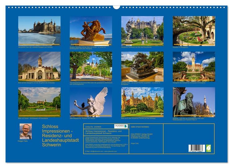 Produktbild: Schloss Impressionen - Residenz- und Landeshauptstadt Schwerin (Wandkalender 2026 DIN A2 quer), CALVENDO Monatskalender