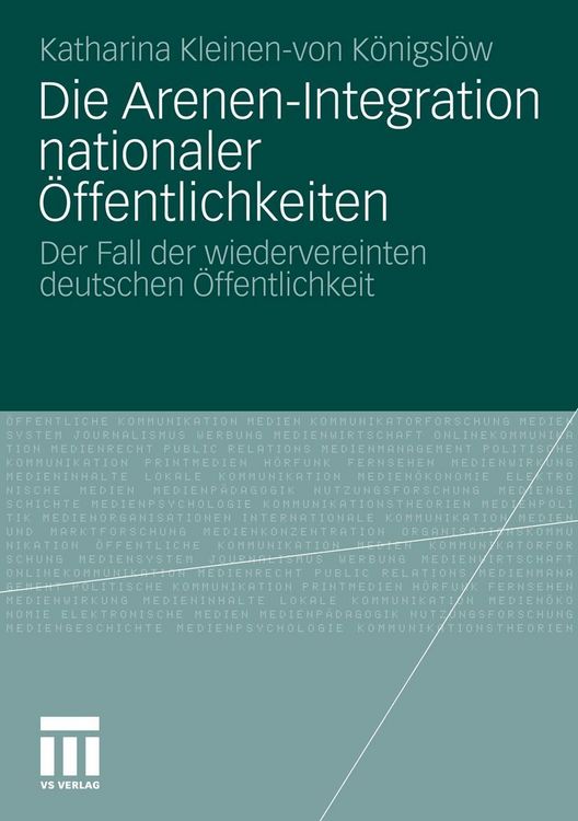 Produktbild: Die Arenen-Integration nationaler &Ouml;ffentlichkeiten