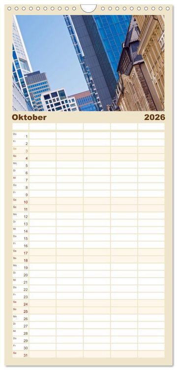 Produktbild: Familienplaner 2026 - Frankfurt am Main - Fassaden mit 5 Spalten (Wandkalender, 21 x 45 cm) CALVENDO