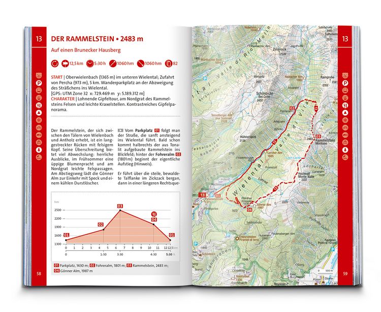 Produktbild: KOMPASS Wanderf&uuml;hrer Pustertal und seine Seitent&auml;ler, Herausragende Dolomiten, 60 Touren mit Extra-Tourenkarte